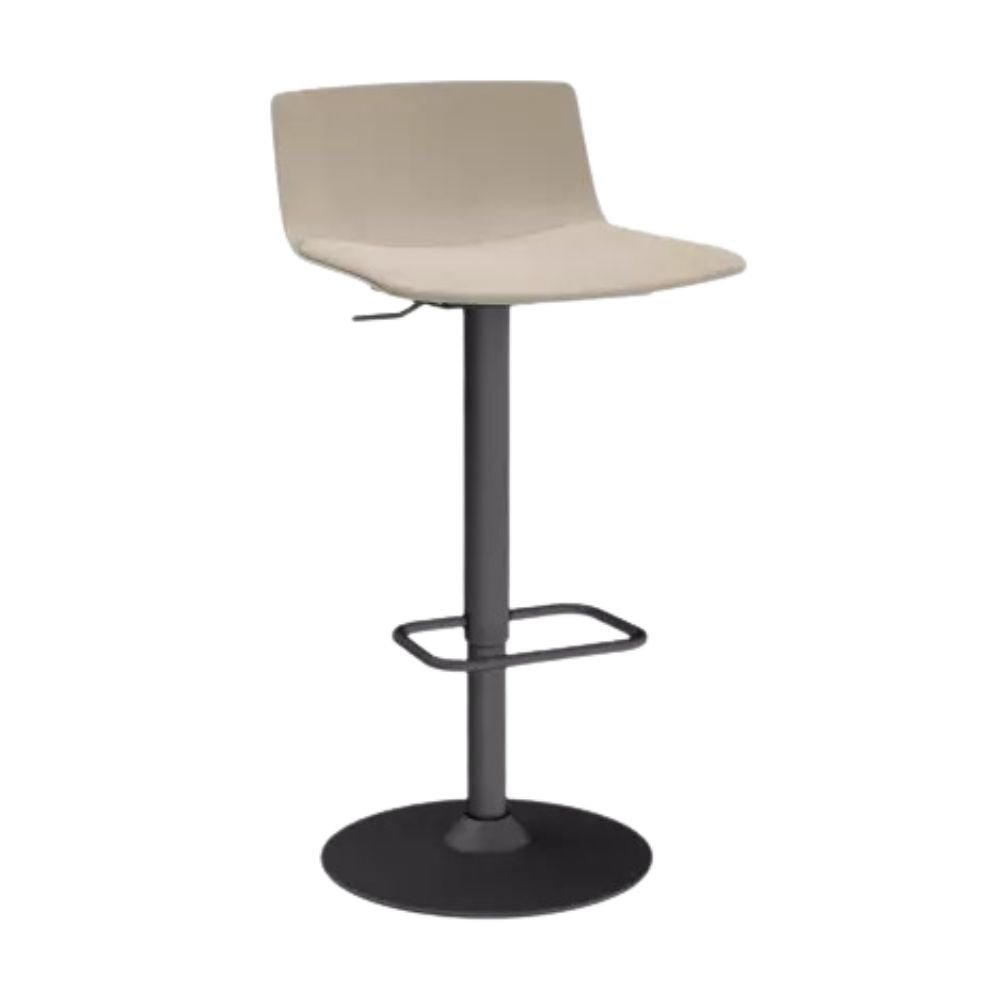 TABURETE RESOL SKIN PIE CENTRAL FULLY UPHOLSTERED | Taburete Ocasional para Comedor | 77 cm | Inyectado en Polipropileno | Tapizado Pie de Acero | Interior - 85983 + 61149 - Resol - NOGAL BEAT - Taburete