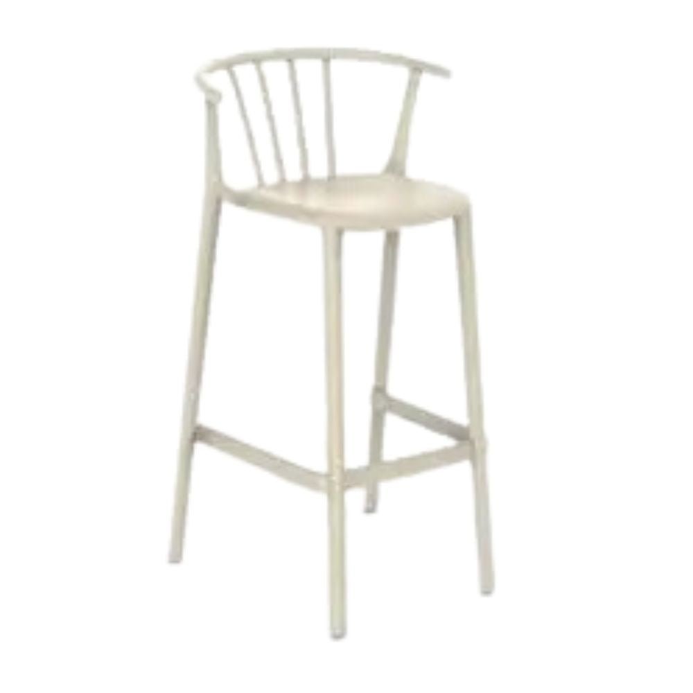 TABURETE RESOL WOODY ALTO | Taburete Ocasional para Barra | 75.5 cm | Fibra de Vidrio Polipropileno | Protección UV | Interior + Exterior - 05444 - Resol - NOGAL BEAT - Bancos