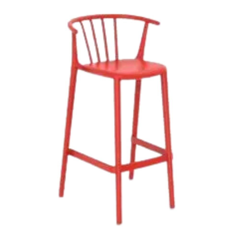 TABURETE RESOL WOODY ALTO | Taburete Ocasional para Barra | 75.5 cm | Fibra de Vidrio Polipropileno | Protección UV | Interior + Exterior - 05443 - Resol - NOGAL BEAT - Bancos