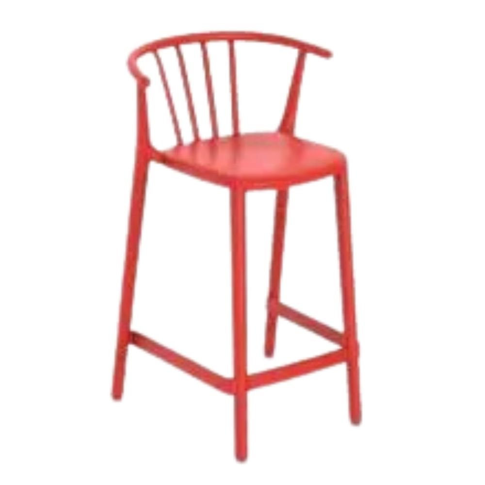 TABURETE RESOL WOODY MEDIO | Taburete Ocasional para Barra | 65.5 cm | Fibra de Vidrio Polipropileno | Protección UV | Interior + Exterior - 05451 - Resol - NOGAL BEAT - Bancos