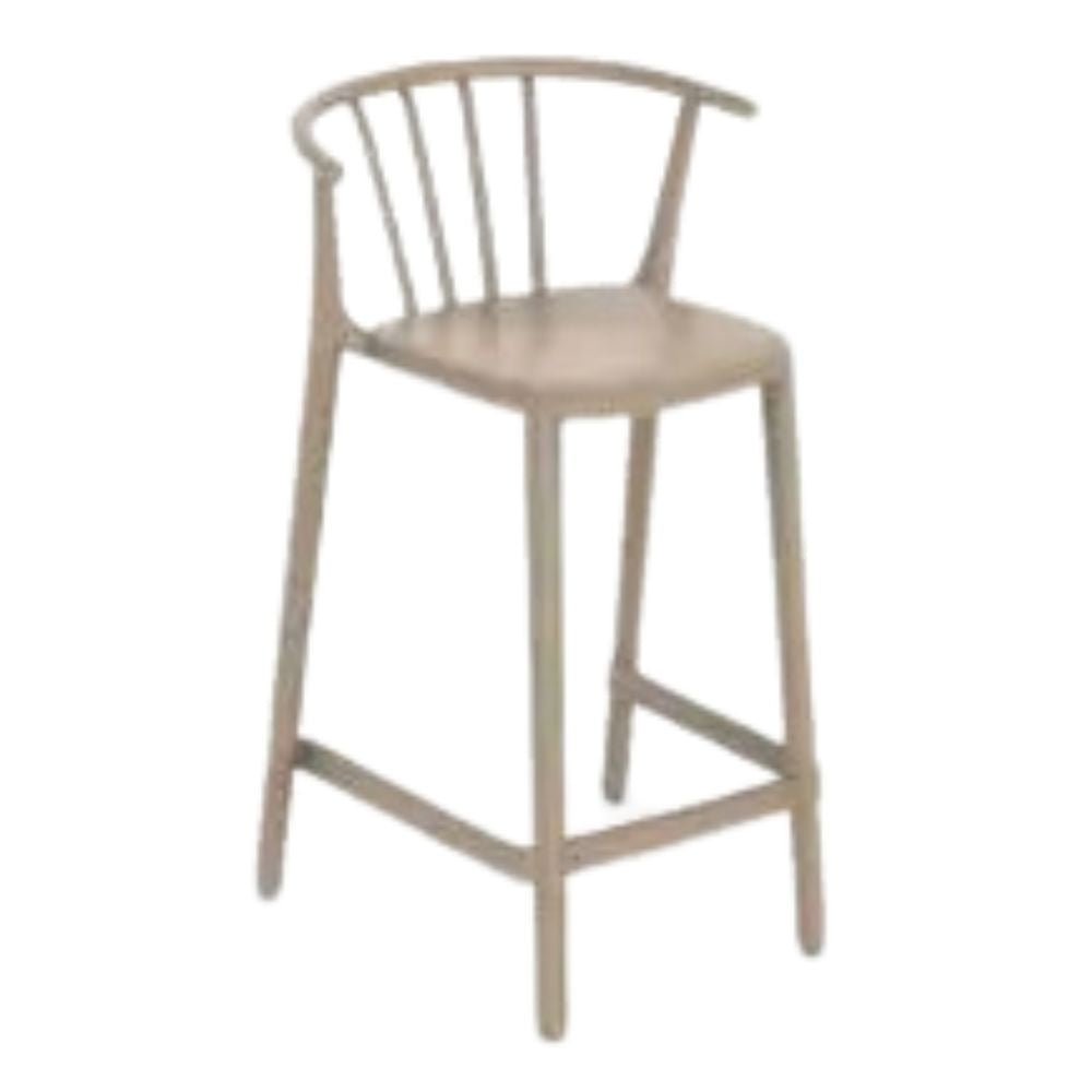TABURETE RESOL WOODY MEDIO | Taburete Ocasional para Barra | 65.5 cm | Fibra de Vidrio Polipropileno | Protección UV | Interior + Exterior - 05457 - Resol - NOGAL BEAT - Bancos