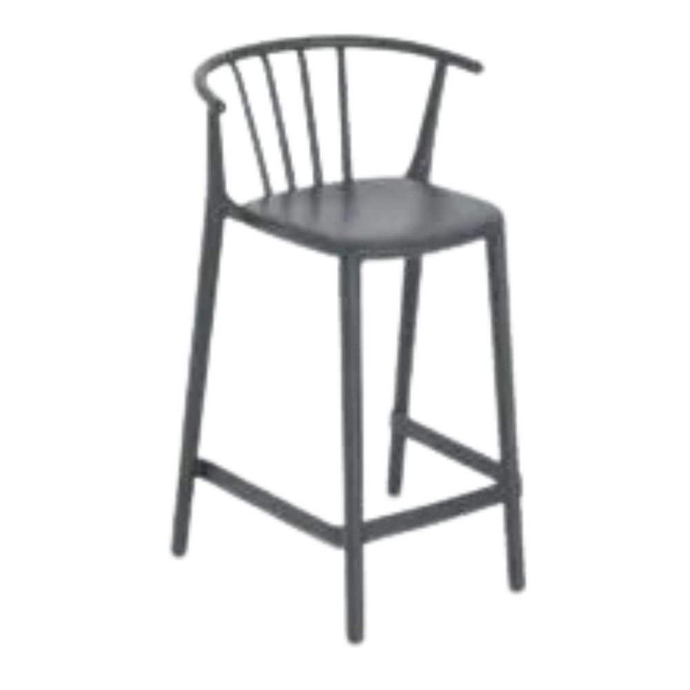 TABURETE RESOL WOODY MEDIO | Taburete Ocasional para Barra | 65.5 cm | Fibra de Vidrio Polipropileno | Protección UV | Interior + Exterior - 05458 - Resol - NOGAL BEAT - Bancos