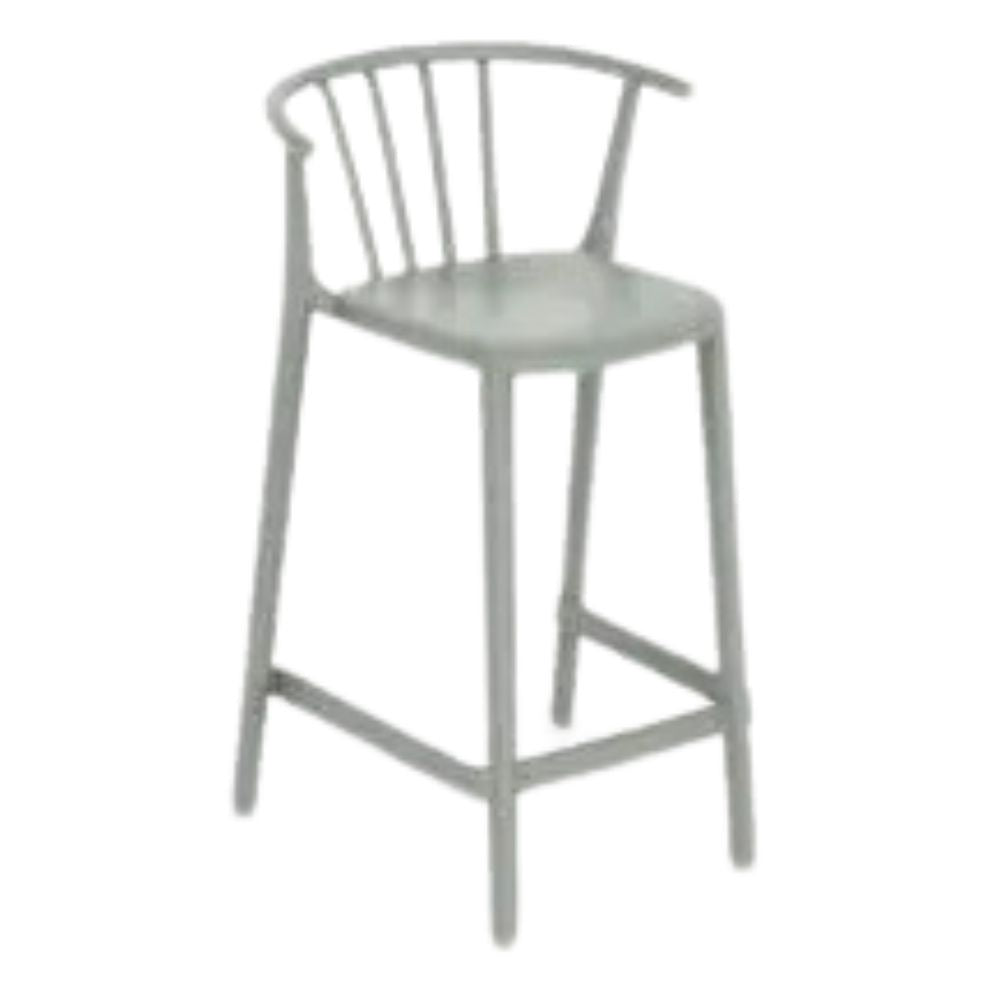 TABURETE RESOL WOODY MEDIO | Taburete Ocasional para Barra | 65.5 cm | Fibra de Vidrio Polipropileno | Protección UV | Interior + Exterior - 05456 - Resol - NOGAL BEAT - Bancos