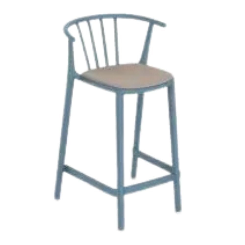 TABURETE RESOL WOODY MEDIO UPHOLSTERED SEAD PAD | Taburete Ocasional para Barra | 65.5 cm | Fibra de Vidrio Polipropileno | Protección UV | Interior + Exterior - 86805 - Resol - NOGAL BEAT - Bancos