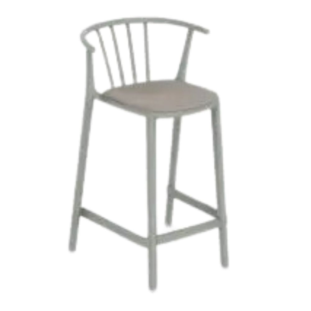 TABURETE RESOL WOODY MEDIO UPHOLSTERED SEAD PAD | Taburete Ocasional para Barra | 65.5 cm | Fibra de Vidrio Polipropileno | Protección UV | Interior + Exterior - 86807 - Resol - NOGAL BEAT - Bancos